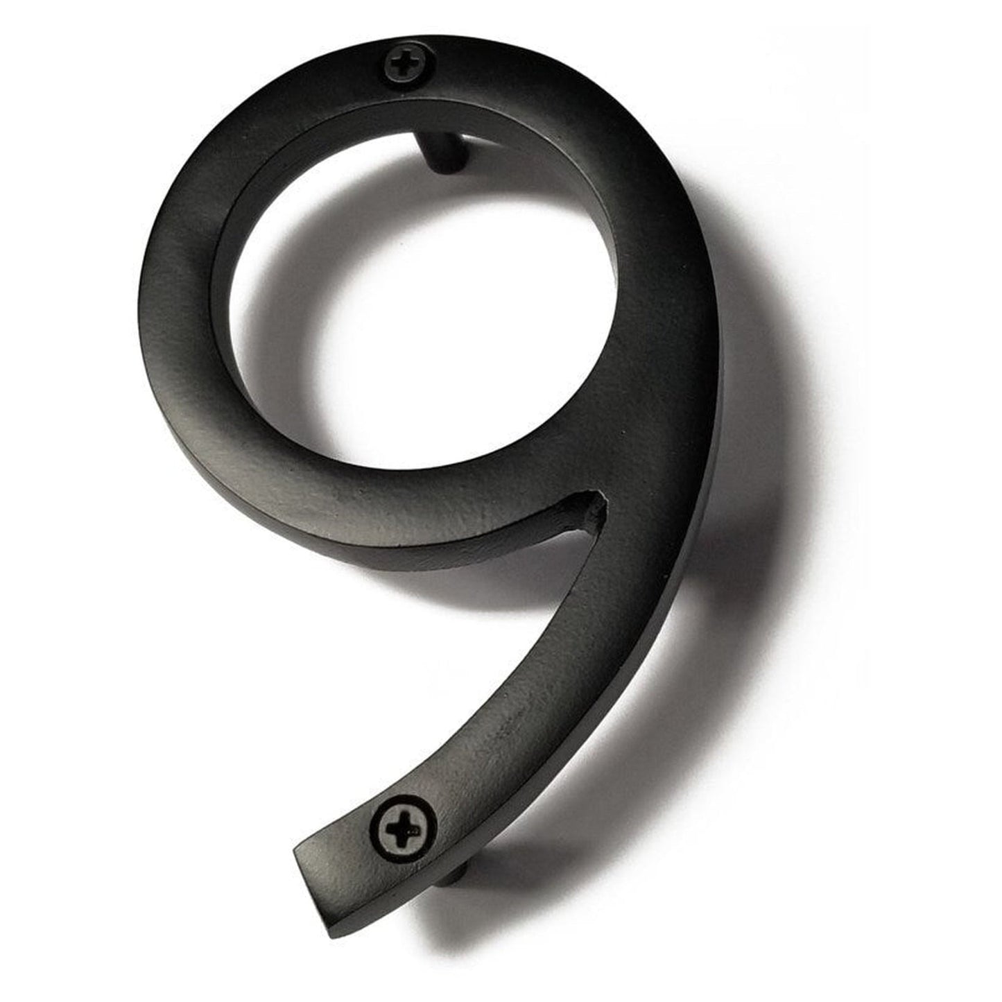 Black Aluminum Number 9, 8 inch