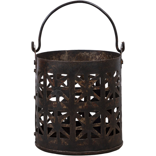 Old Round Metal Bucket/Lantern