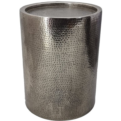 Sigurd Hammered Drum End Table, Large, Antique Sli