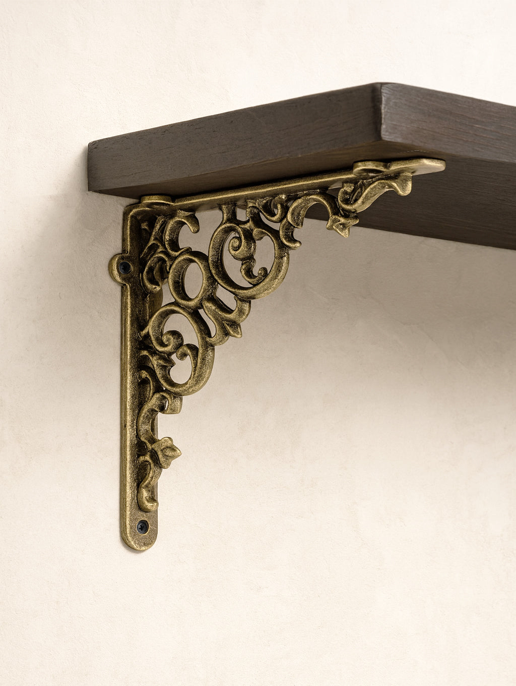Scroll Bracket, Small, Small, Brass
