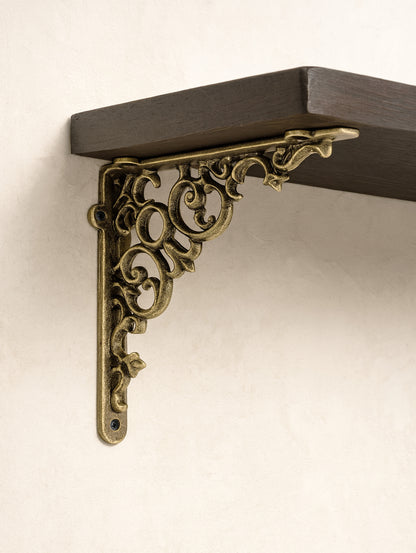 Scroll Bracket, Small, Small, Brass