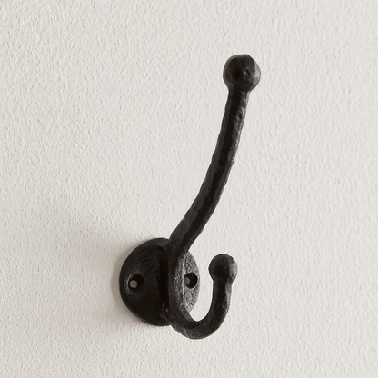 Double Hook Rustic Black