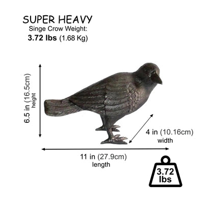 Cast Iron Crow, Head To Side, Black