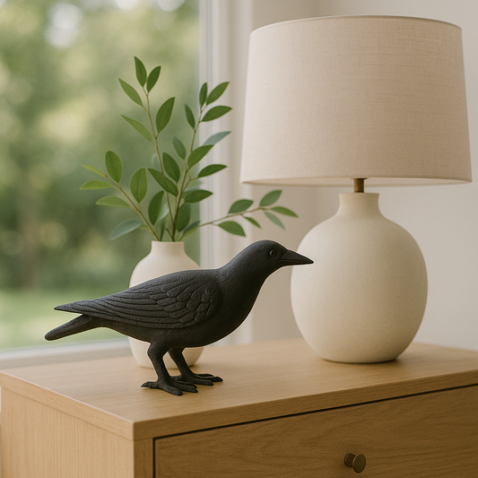 Cast Iron Crow, Head Up, Black
