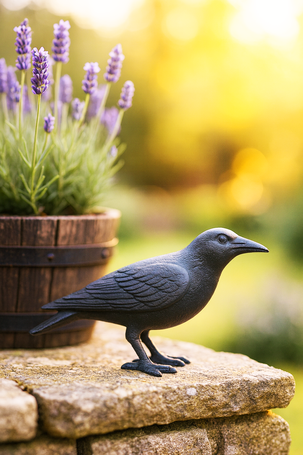 Cast Iron Crow, Head Up, Black