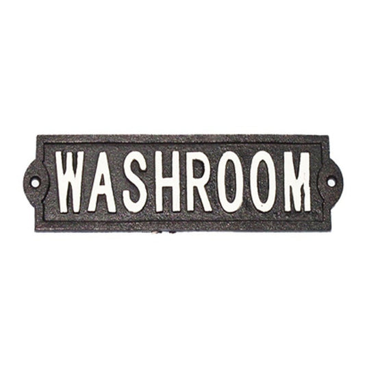 ~washroom~ sign, wt script