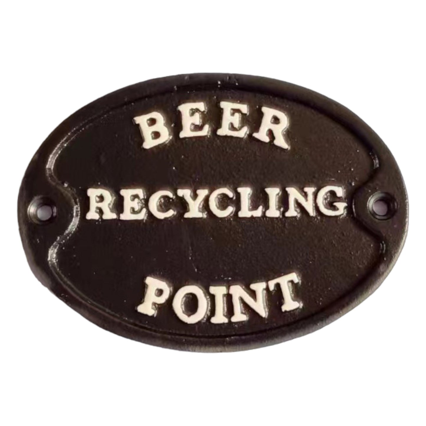 ~Beer Recycling Point~ Sign, Black