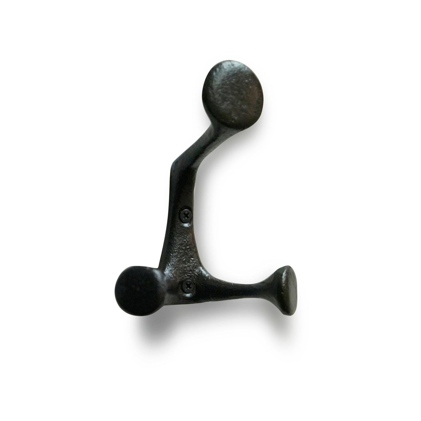 Triple Cast Iron Wall Hook, Antique Black