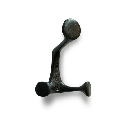 Triple Cast Iron Wall Hook, Antique Black
