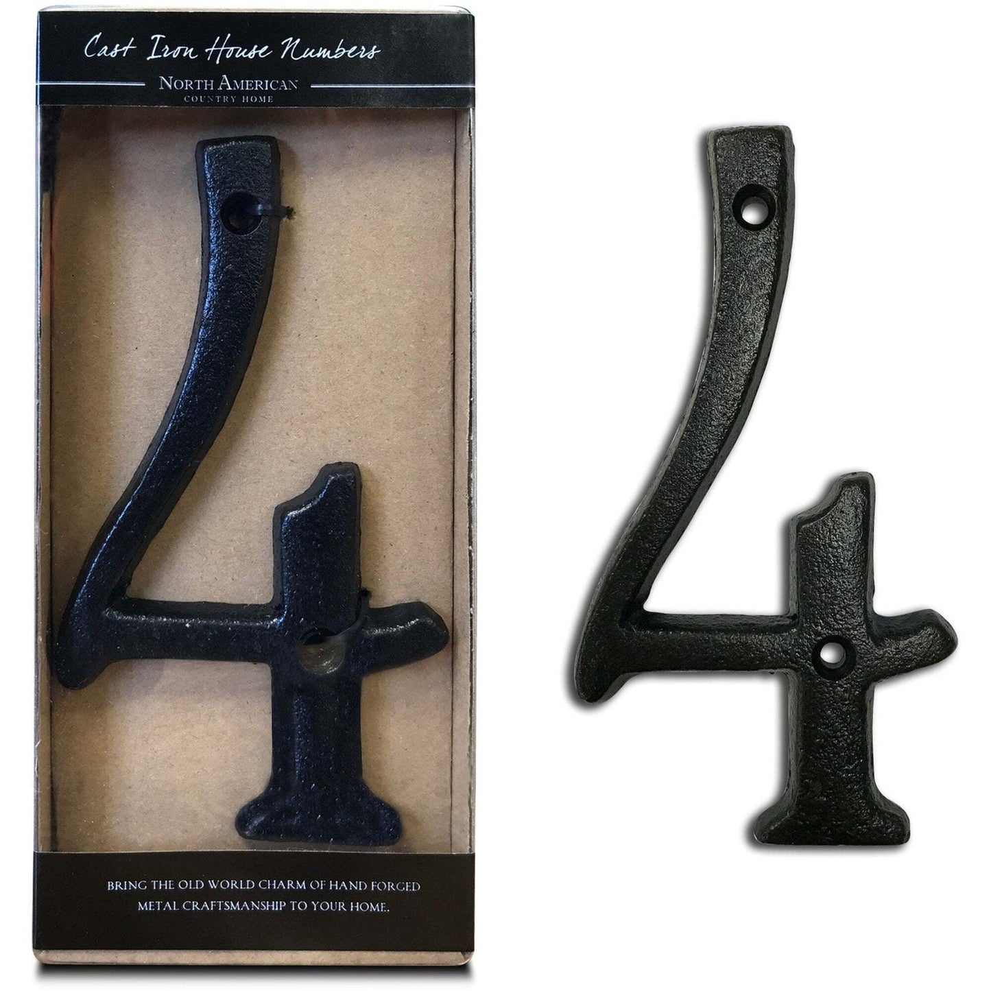 Cast Iron Roman Number 4 BLK