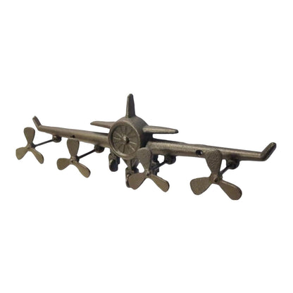 Cast Iron Old Plane, 4 Hooks