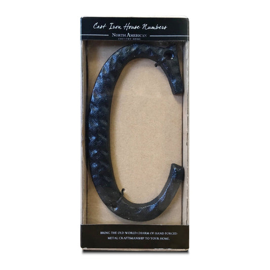 Cast Iron Letter C Black (JS-RUSTIC-C)