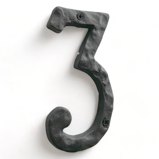 Cast iron number 3, 5.5 in (JS-RUSTICNUMBER-3)