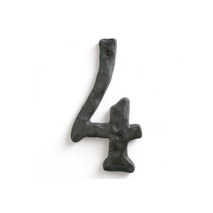 Cast iron number 4, 5.5 in (JS-RUSTICNUMBER-4)