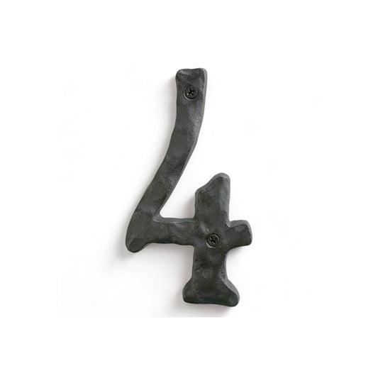 Cast iron number 4, 5.5 in (JS-RUSTICNUMBER-4)