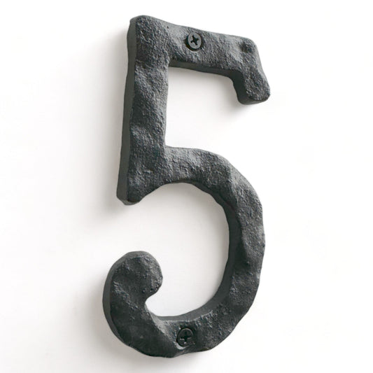 Cast iron number 5, 5.5 in (JS-RUSTICNUMBER-5)
