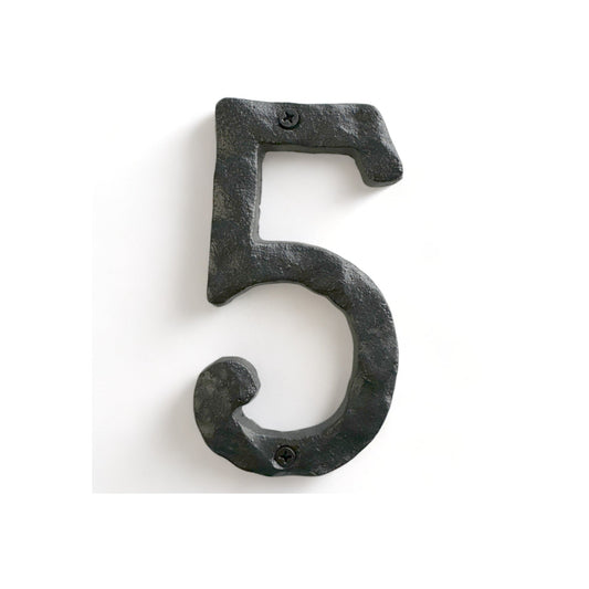 Cast iron number 5, 5.5 in (JS-RUSTICNUMBER-5)