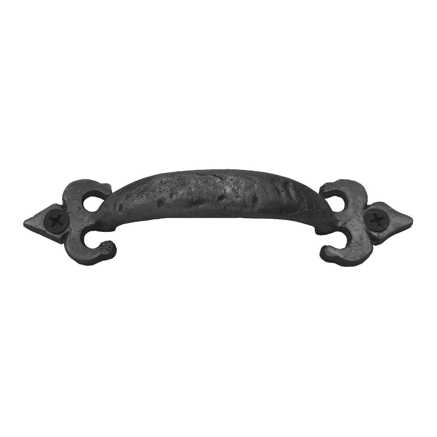 Cast Iron Fleur Handle Blk