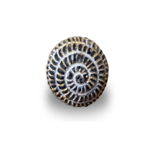 Swirl Furniture Knob, Antique White/Gold