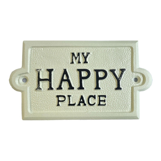 Sign "My Happy Place" White