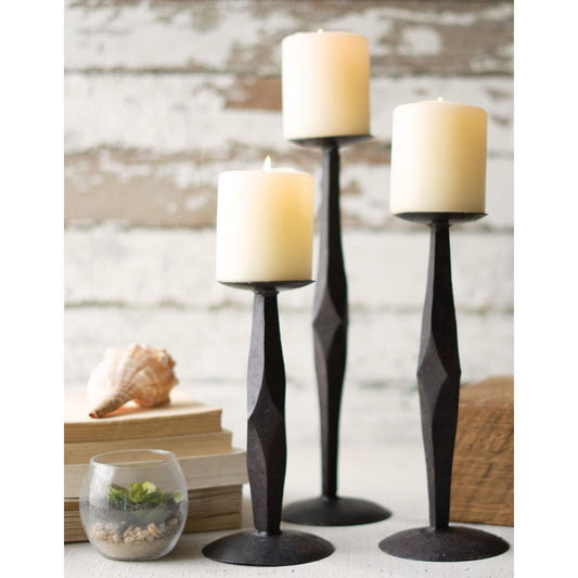 Cast Iron Candle Stand, Set of 3