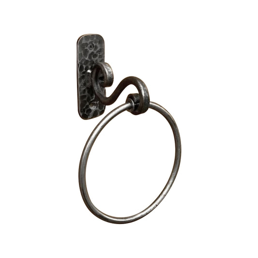 Forged Hand Made Towel Ring, Antique Metal