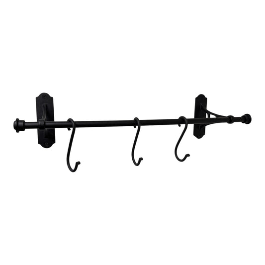 Hand-Forged Hook Rack With 3 Hangers