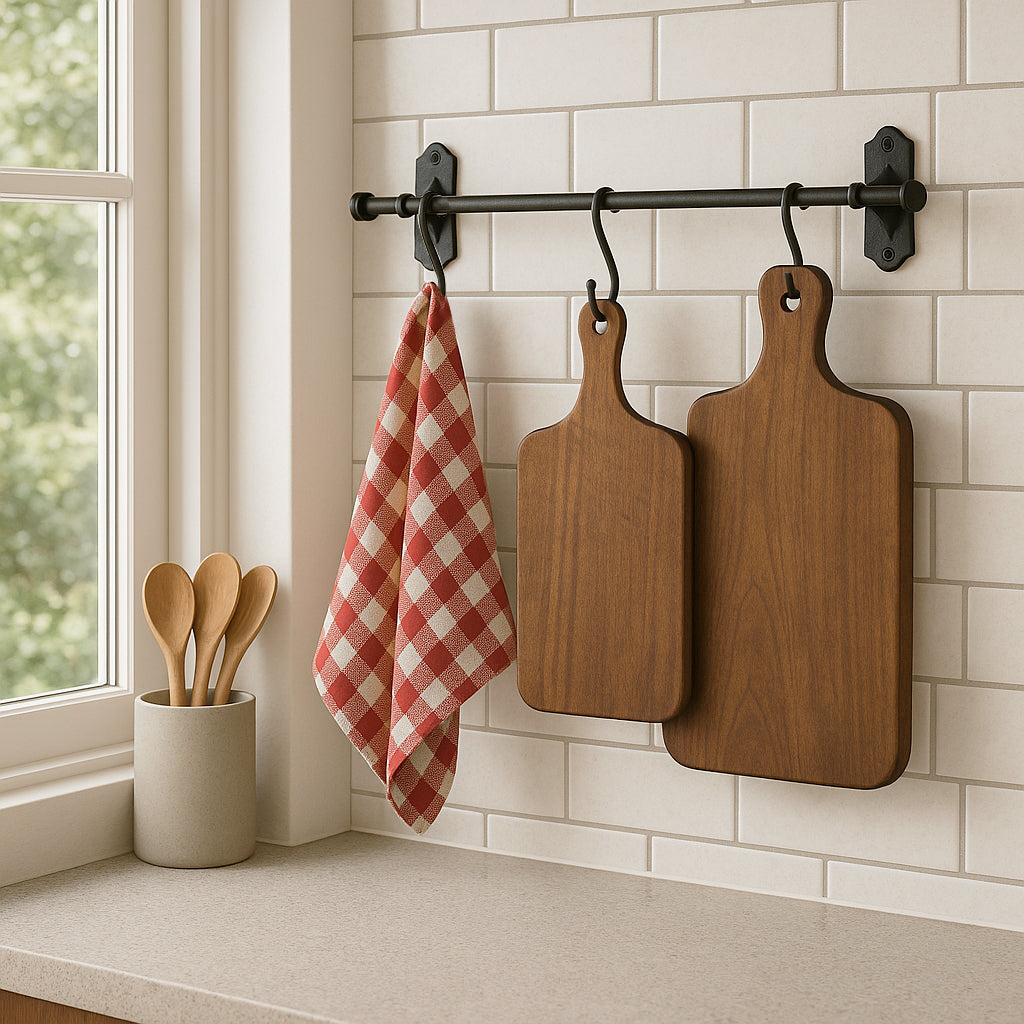 Hand-Forged Hook Rack With 3 Hangers