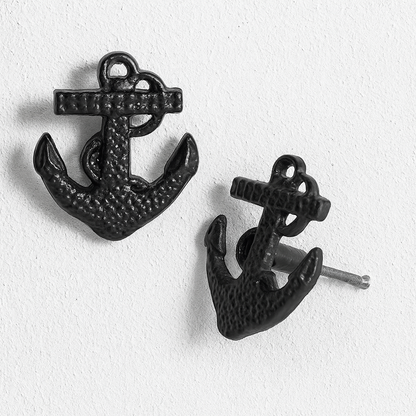 Anchor Door Pull Knob, Black