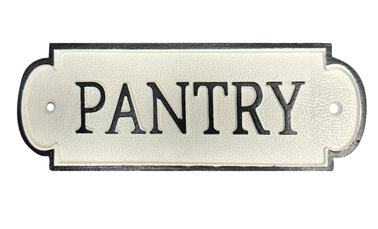 Cast Iron Sign, Pantry, Black Words With Whiteground