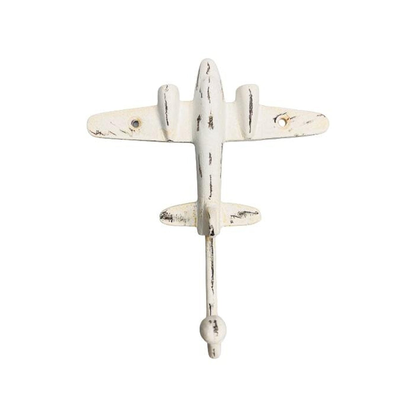 Plane Hook, Rustic Distressed White Finish