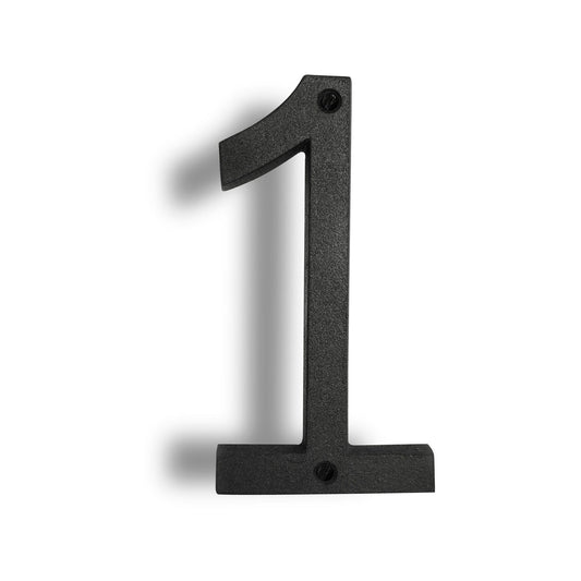 Colonial Wrought Iron Floating Number, 6.5 in, BLK, # 1