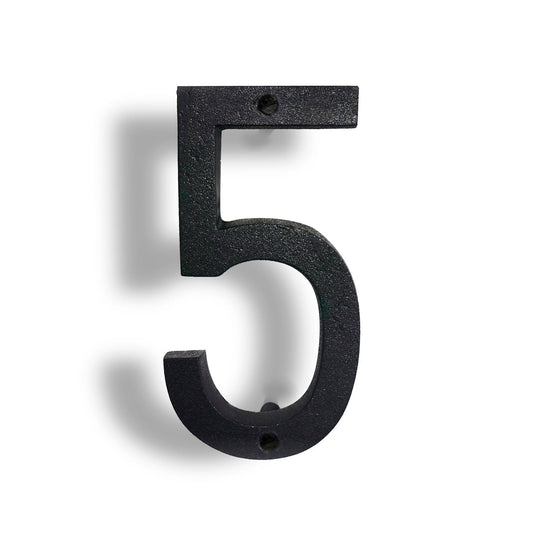 Colonial Wrought Iron Floating Number, 6.5 in, BLK, # 5