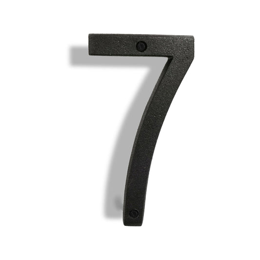 Colonial Wrought Iron Floating Number, 6.5 in, BLK, # 7