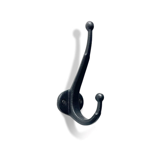 Allo Cast Iron Double Hooks, Large, Matte Black