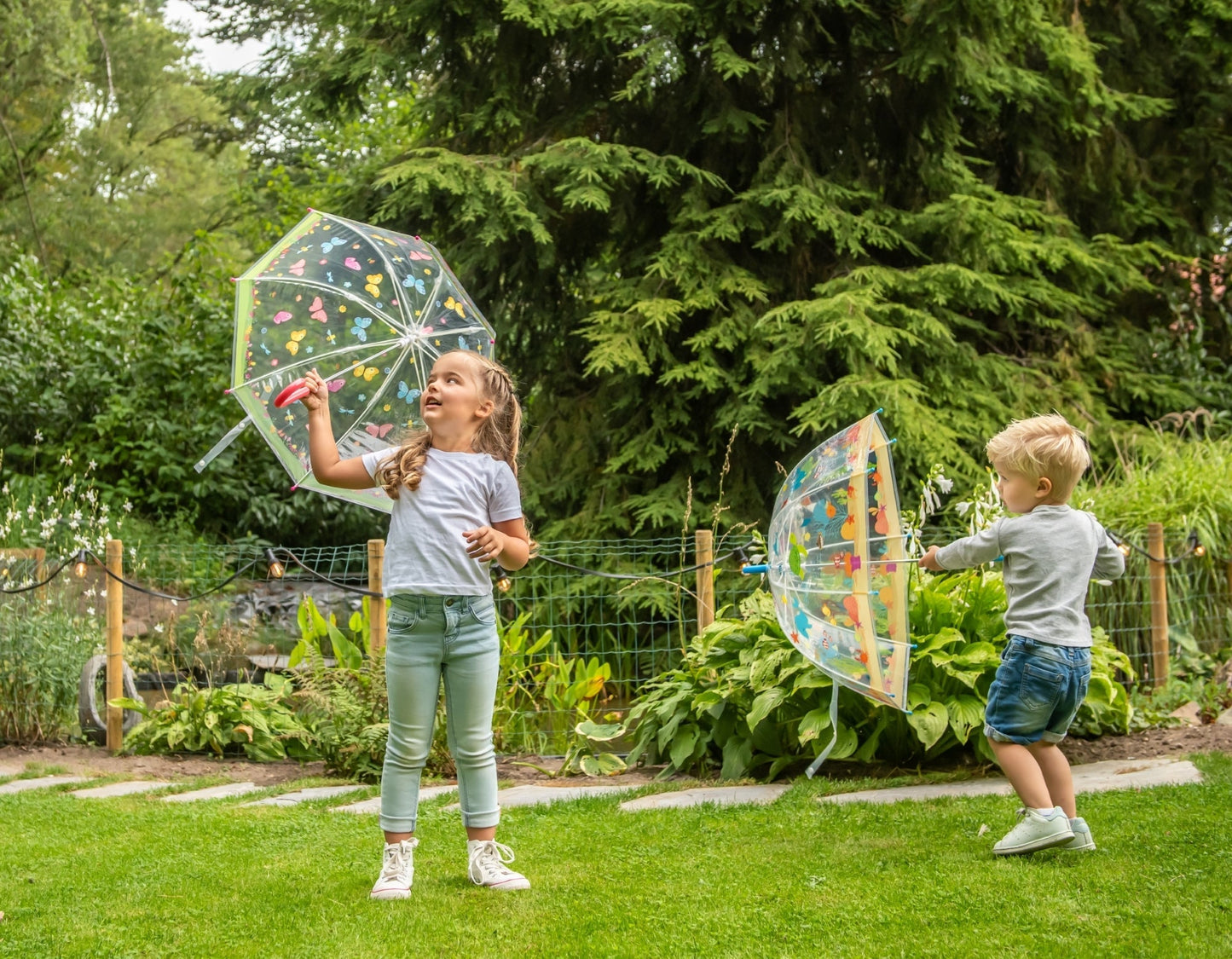 Kids Umbrella Transparent Butterflies