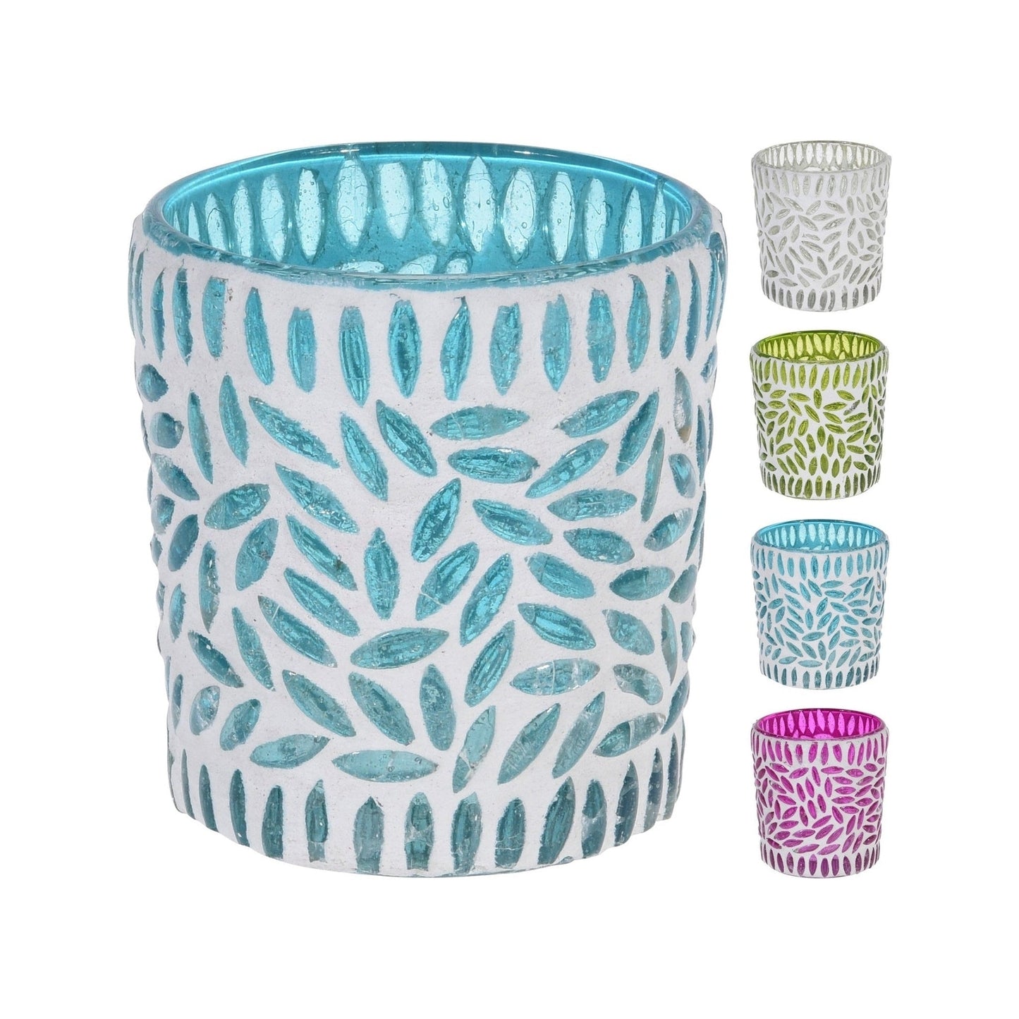 Celeste Tealight Mosaic 7cm 4Ass Clr