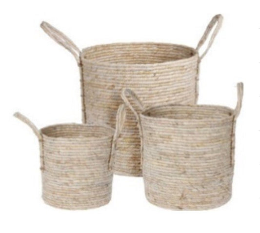 Corn Leaf Basket Set/3, 30% Off, (YVR Showroom)