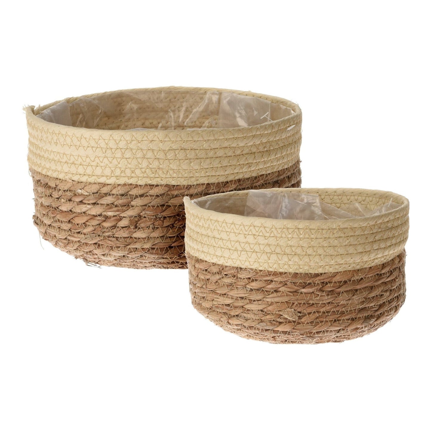 Flowerpot Cattail Leaf Set 2Pc, Willow/Rattan