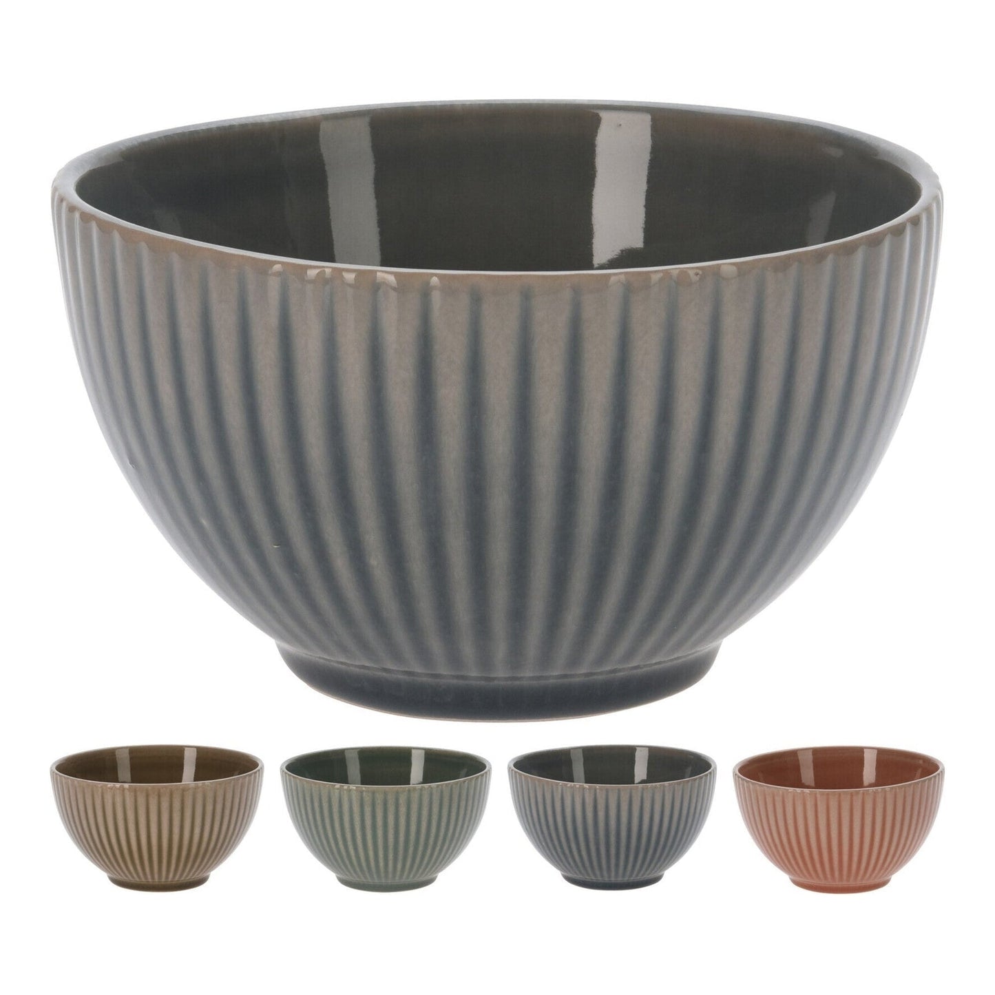 Bowl With Embossed Stripe Design, 600Ml, 4 Ass.