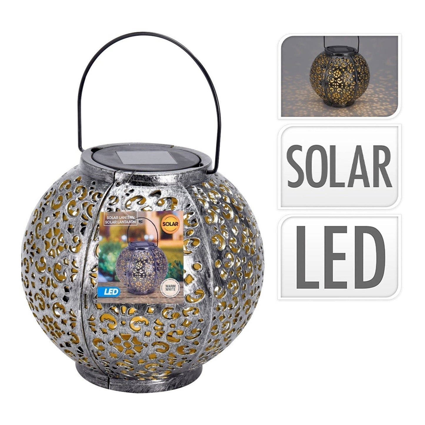 Solar Lantern Size Dia 18Xh17cm