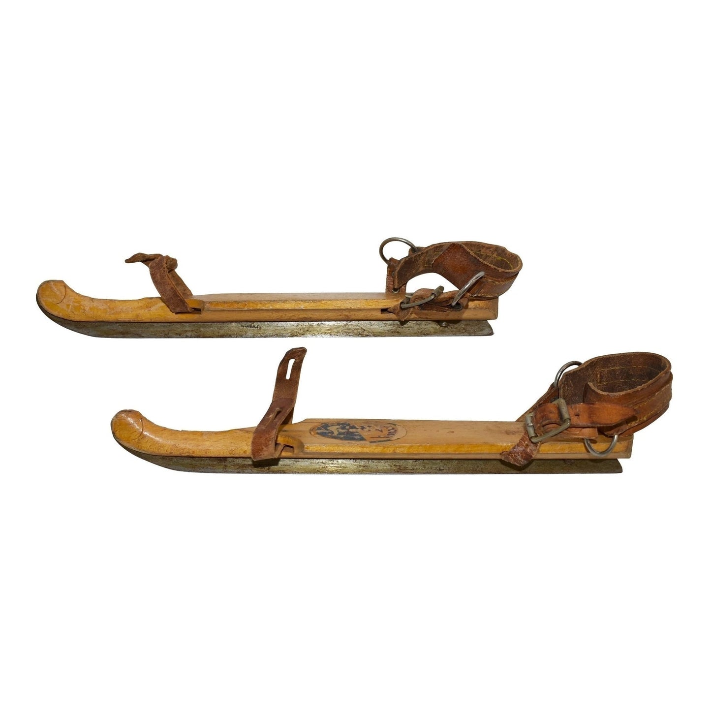 old wooden Dutch skates