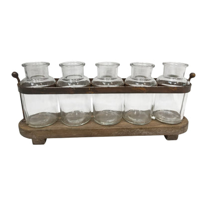 Metal Base With Glass Vases