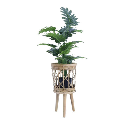 Rattan Flower Stand, Small, 9(D)X18.1 In