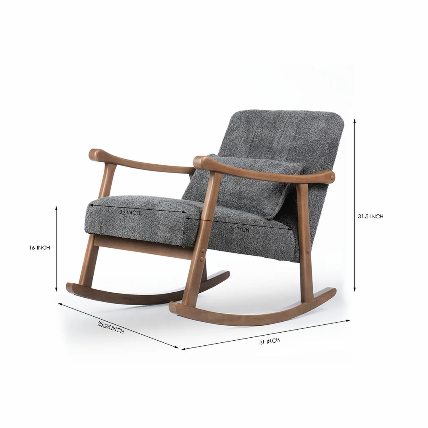 Orchid Outlook Rocking Chair, Grey