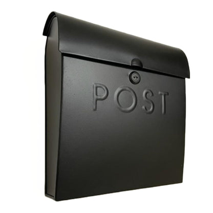 Black Euro Mailbox POST W/Lock