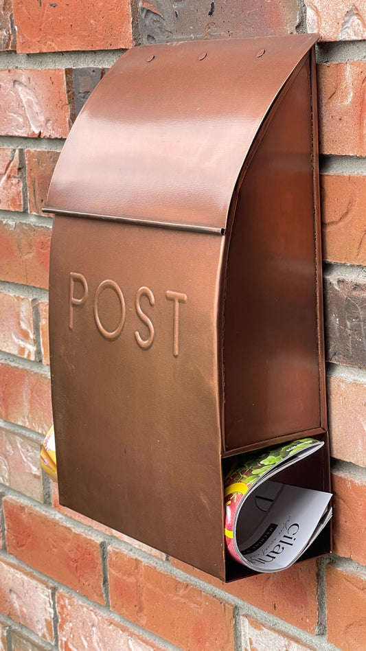 Milano Pointed Mailbox, Antique Copper