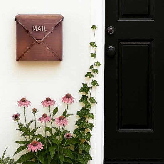 Large Chicago Letter Mailbox, Antique Copper
