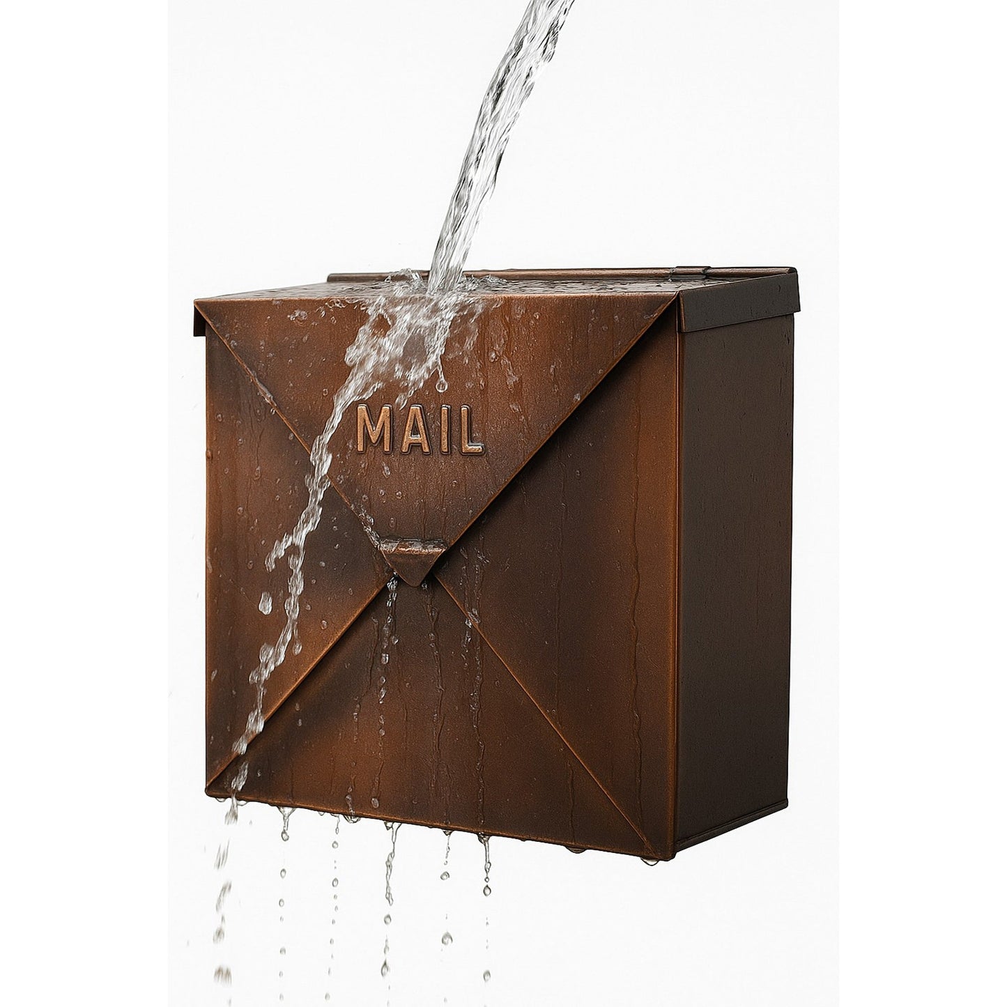 Large Chicago Letter Mailbox, Antique Copper