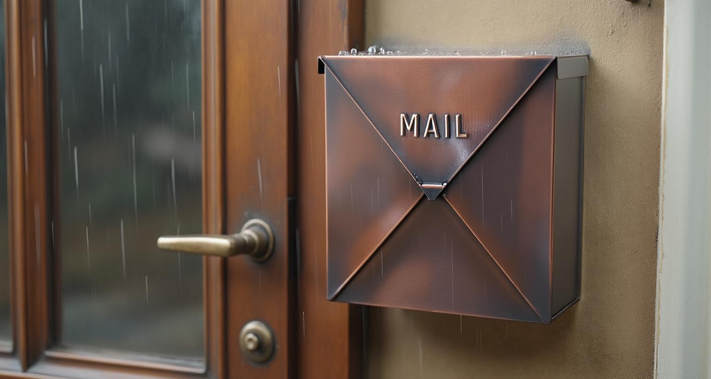 Large Chicago Letter Mailbox, Antique Copper